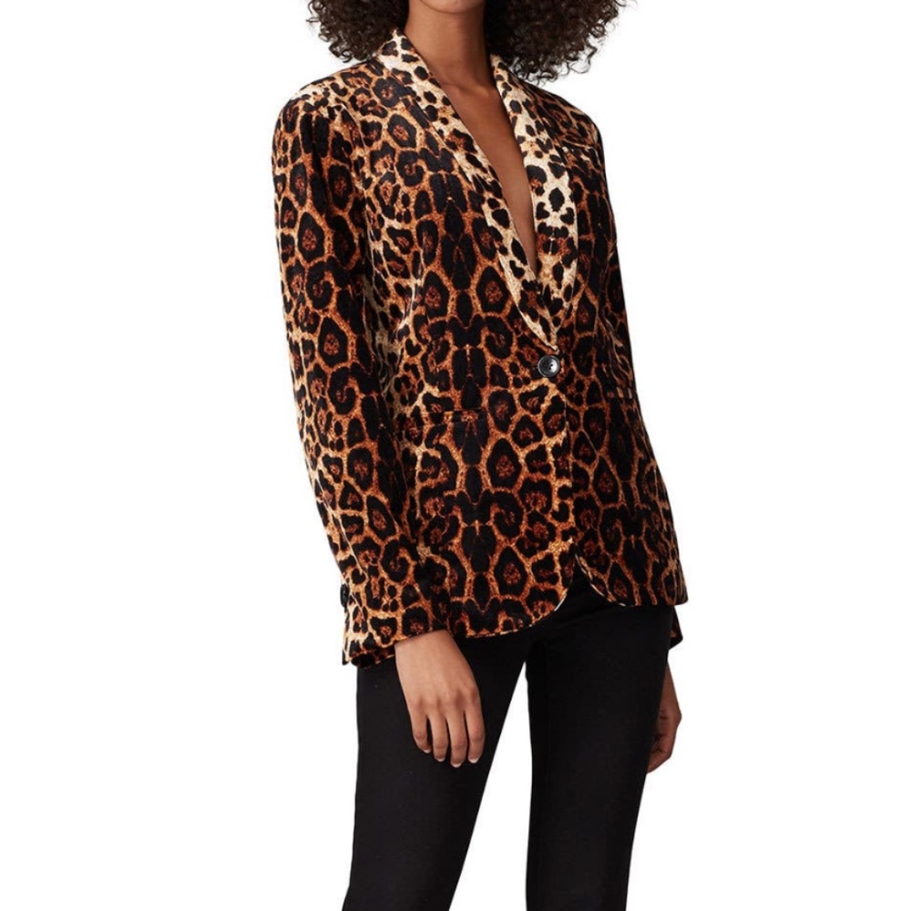 Waverly Grey Women's Cheetah Print Velvet Blazer